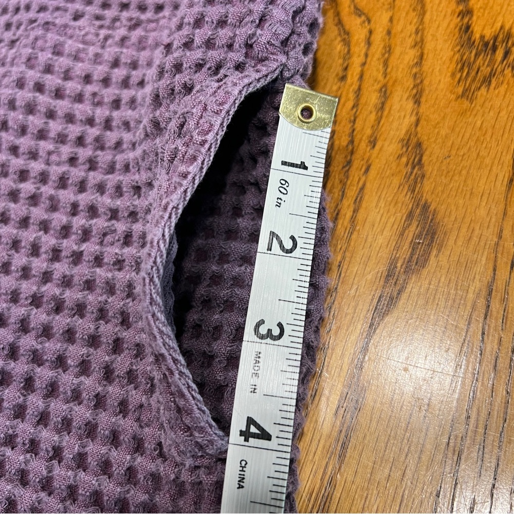 Purple Waffle Knit Cardigan Oversized Cozy Boho Layering Jacket Women - Picture 6 of 8